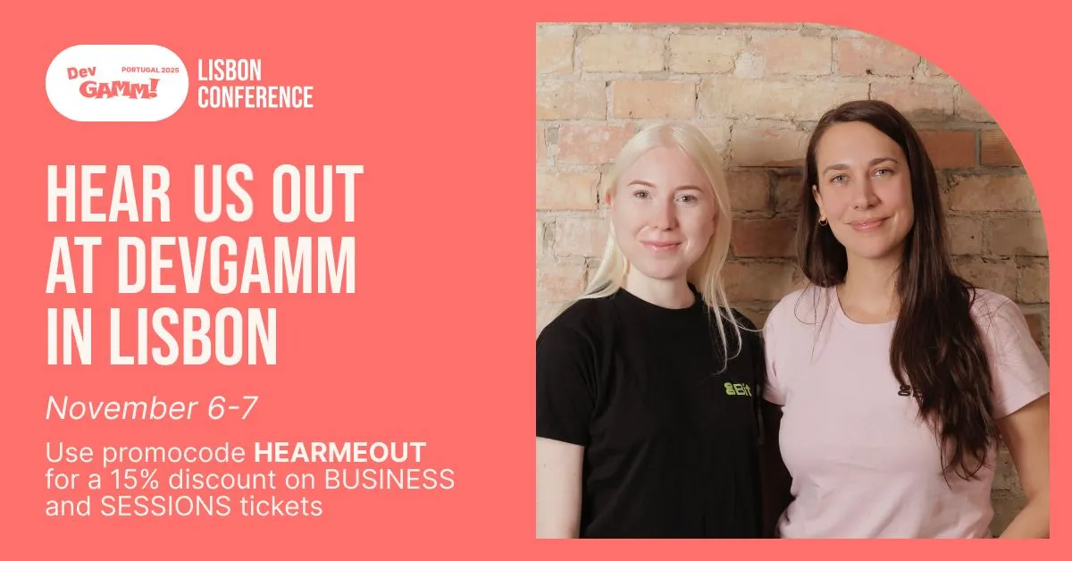 DevGAMM Lisbon 2025 - join 8Bit Games Industry Recruitment Team, Hanna Sakharova and Ljubica Garic, for their workshop Boost Your Gamedev CV and visit them in the Career Hub